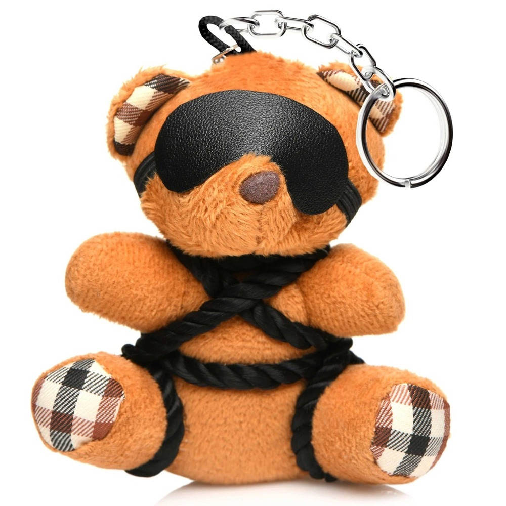 Master Series BDSM Teddy Bear Keychain Blindfold Rope Detail Novelty Party Gift
